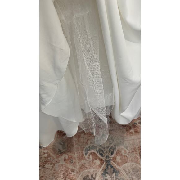 IEENA Mac Duggal Classic A-Line V-Neck Ballgown White Sz 10 - Picture 7 of 15